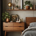 Modern Bedside Table with Storage Shelf